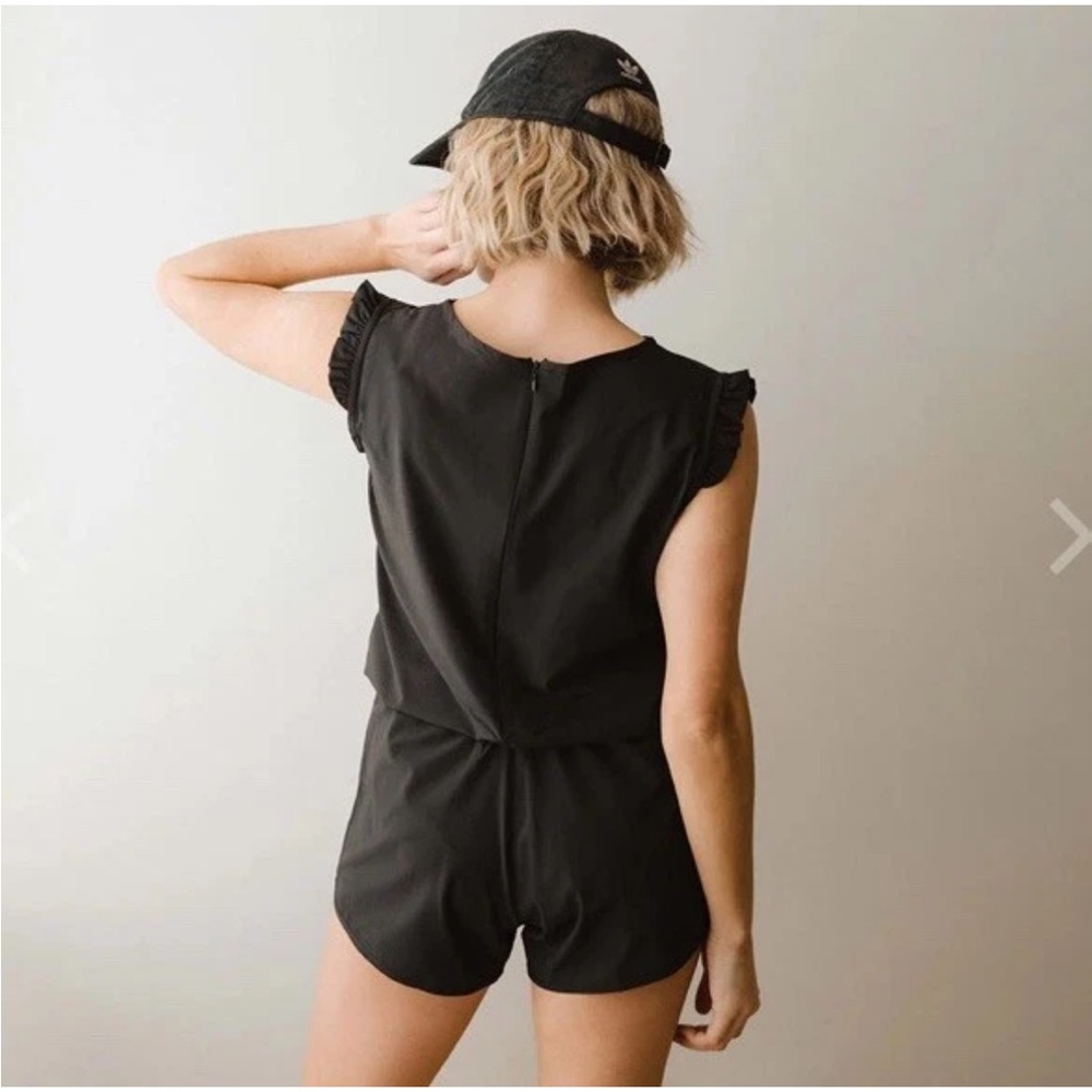 Albion Charcoal Romper with Ruffle Detail
